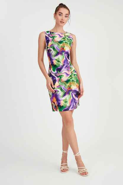SLEEVELESS DRESS WITH PATTERN