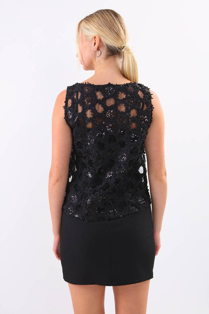 SLEEVELESS TRANSPARENT BLOUSE