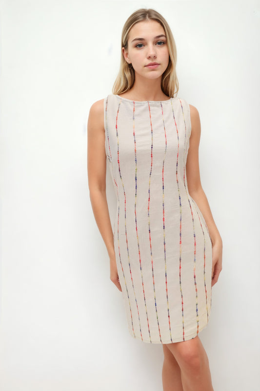 SLEEVELESS DASHED DRESS