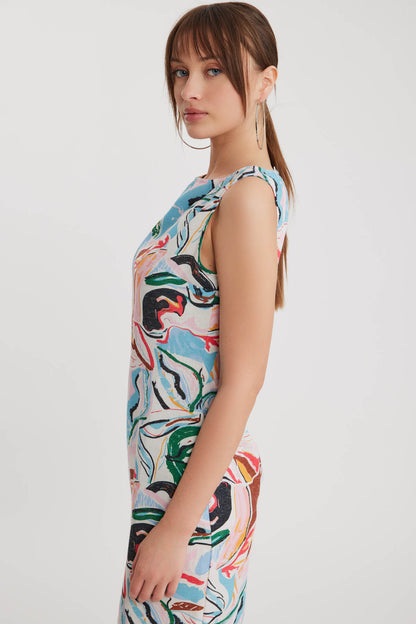 SLEEVELESS COLOR DRESS