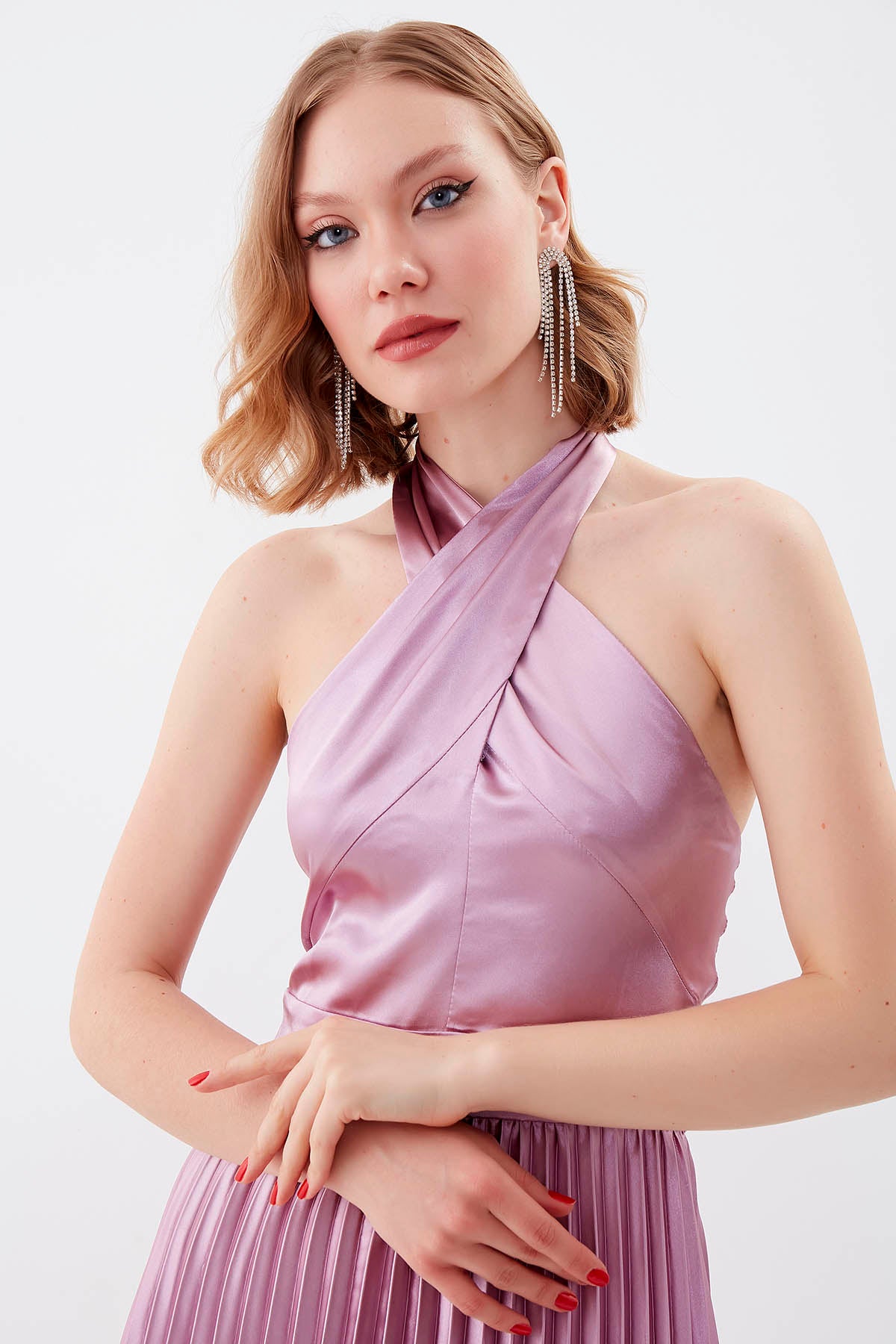 DRESS WITH BACKTOLOR NECK BINDING
