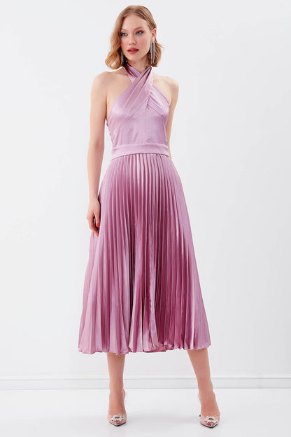 DRESS WITH BACKTOLOR NECK BINDING