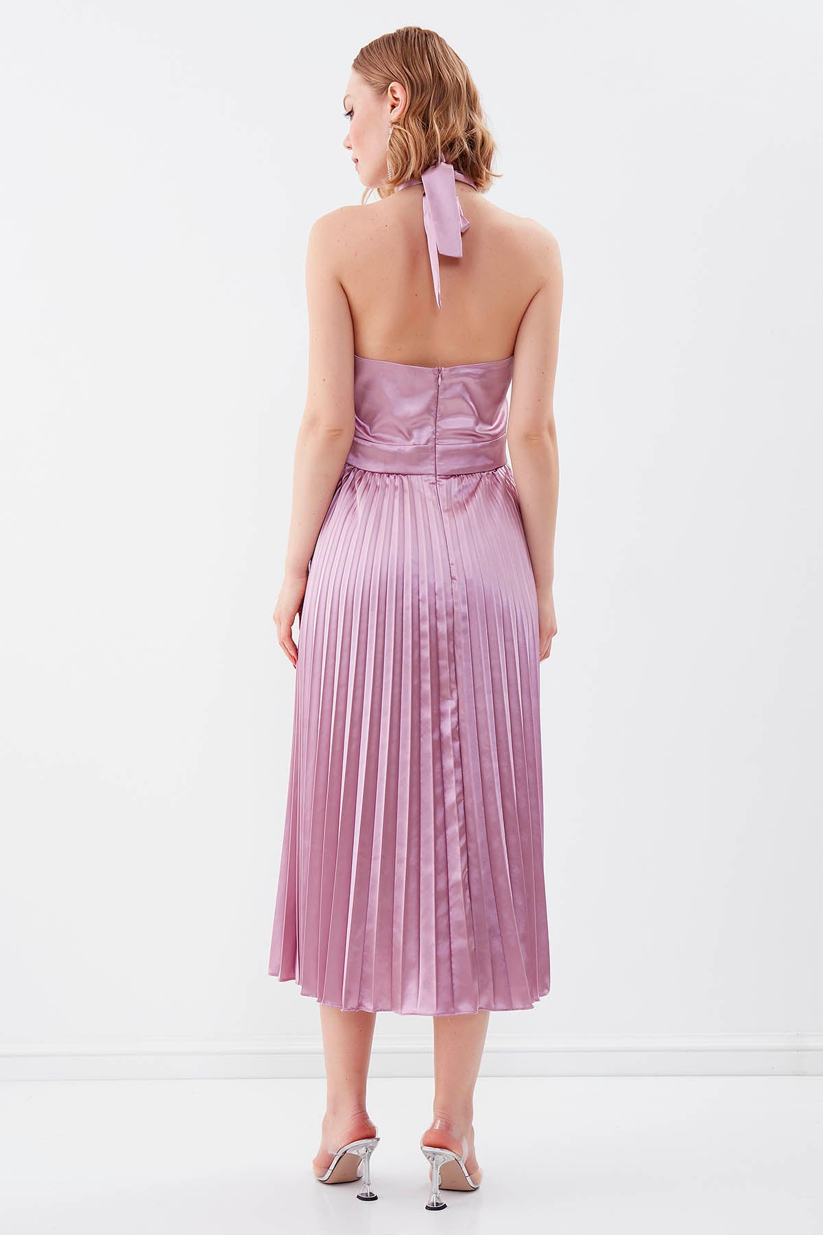 DRESS WITH BACKTOLOR NECK BINDING