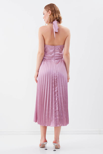 DRESS WITH BACKTOLOR NECK BINDING