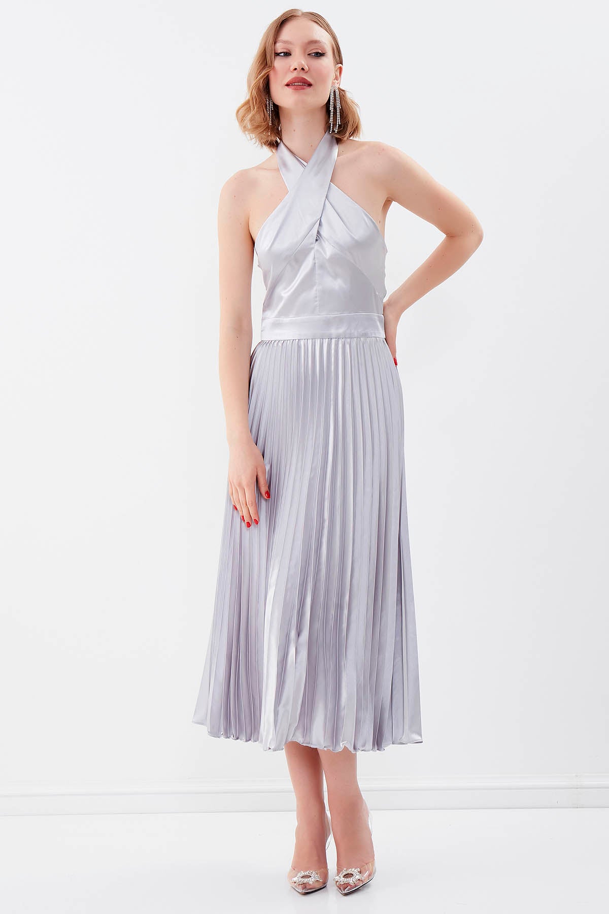 DRESS WITH BACKTOLOR NECK BINDING