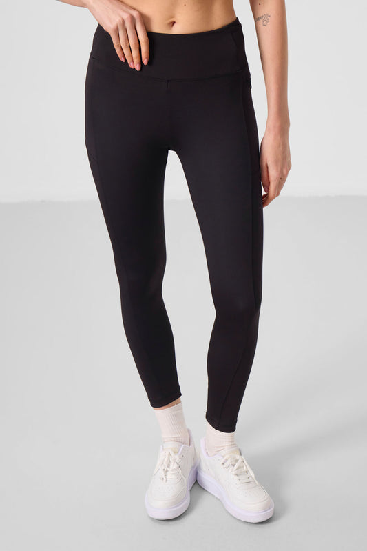 Black Polyester Flexible Standard Fit Performance Women's Tights - 94667