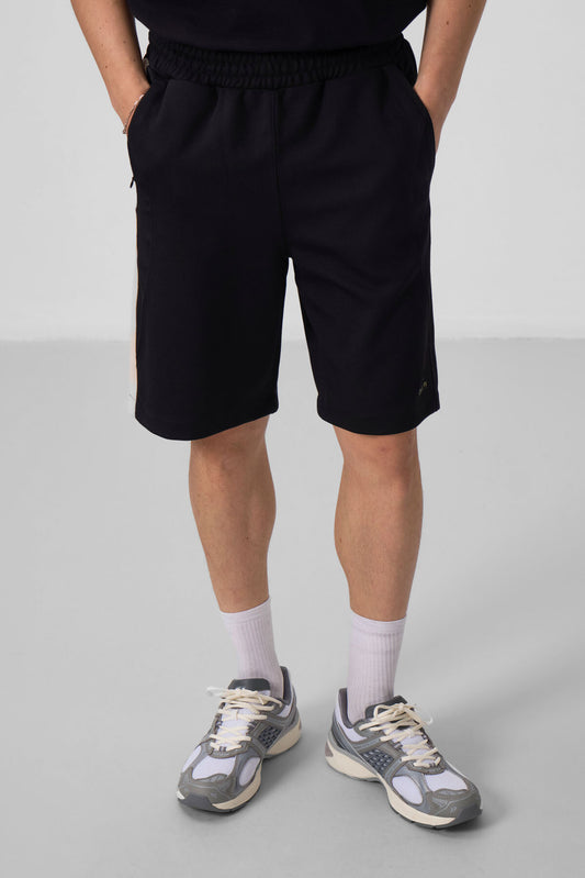 Black-White Textured Surface Oversize Men's Shorts - 81288