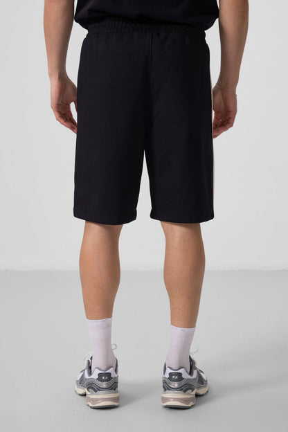 Black-White Textured Surface Oversize Men's Shorts - 81288
