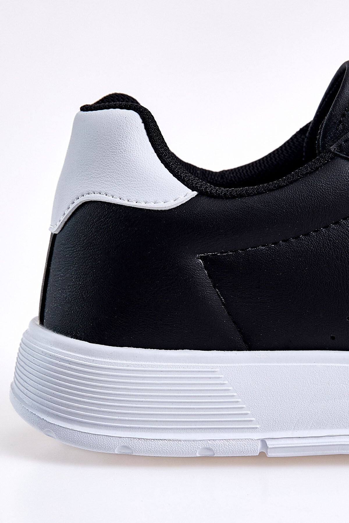 Black-White Laced High Sole PU Leather Men's Sports Shoes - 89132