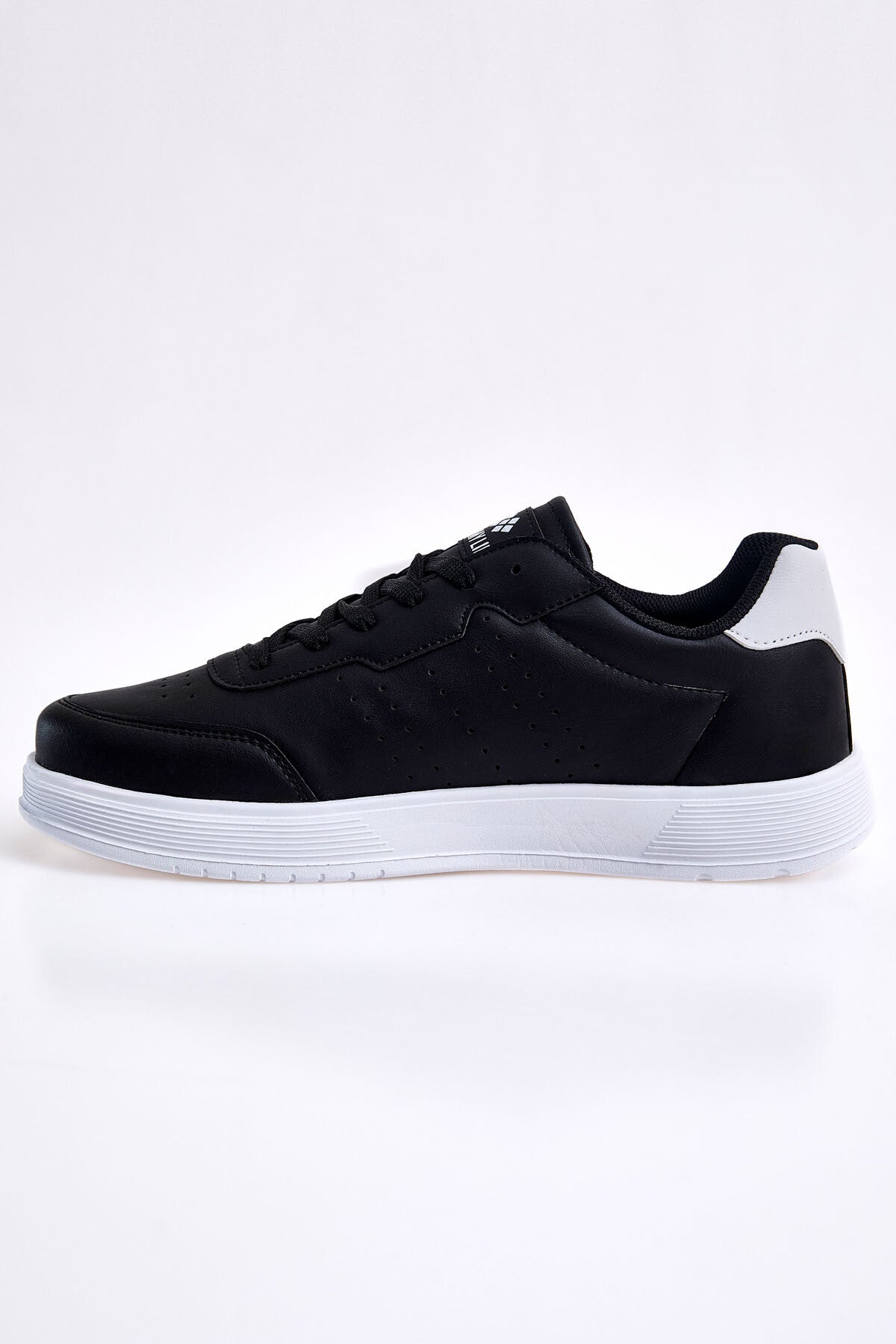 Black-White Laced High Sole PU Leather Men's Sports Shoes - 89132