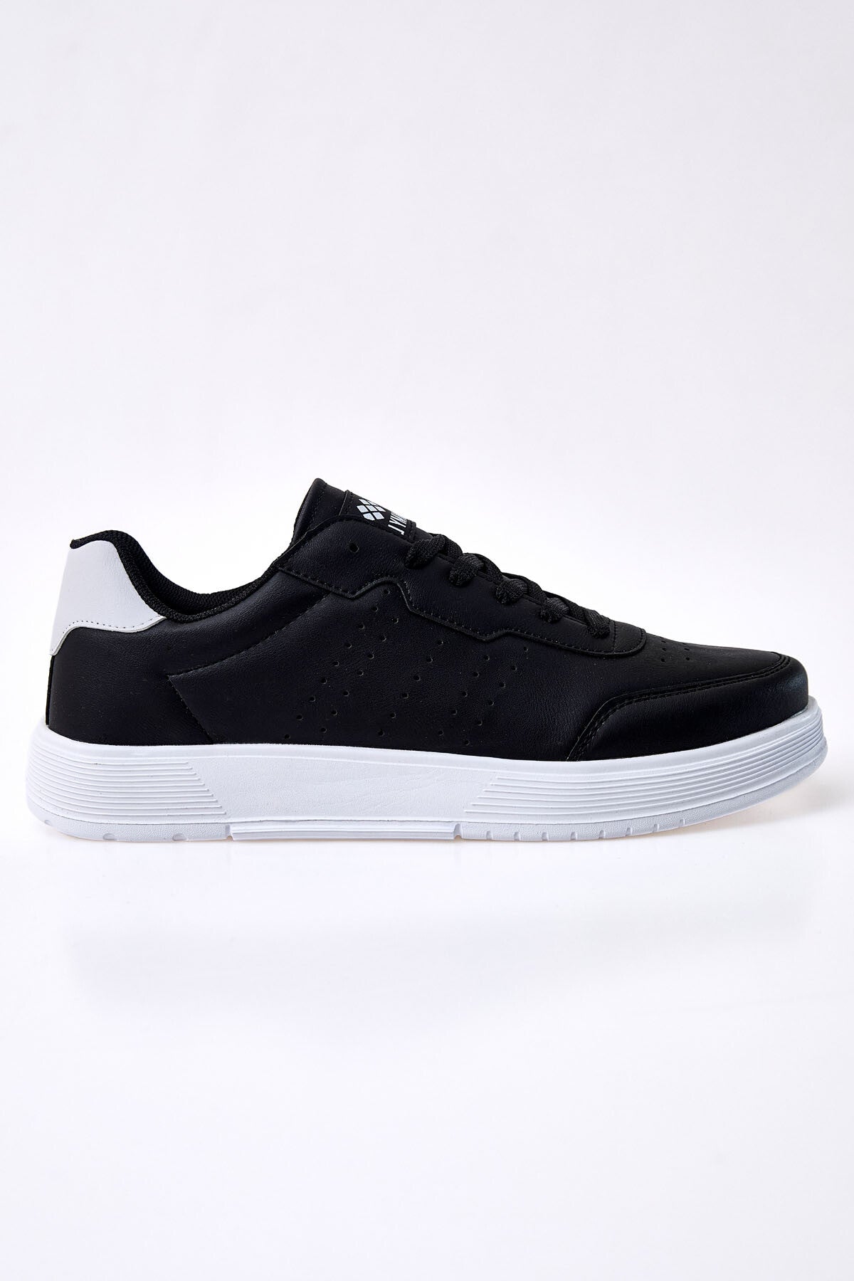 Black-White Laced High Sole PU Leather Men's Sports Shoes - 89132