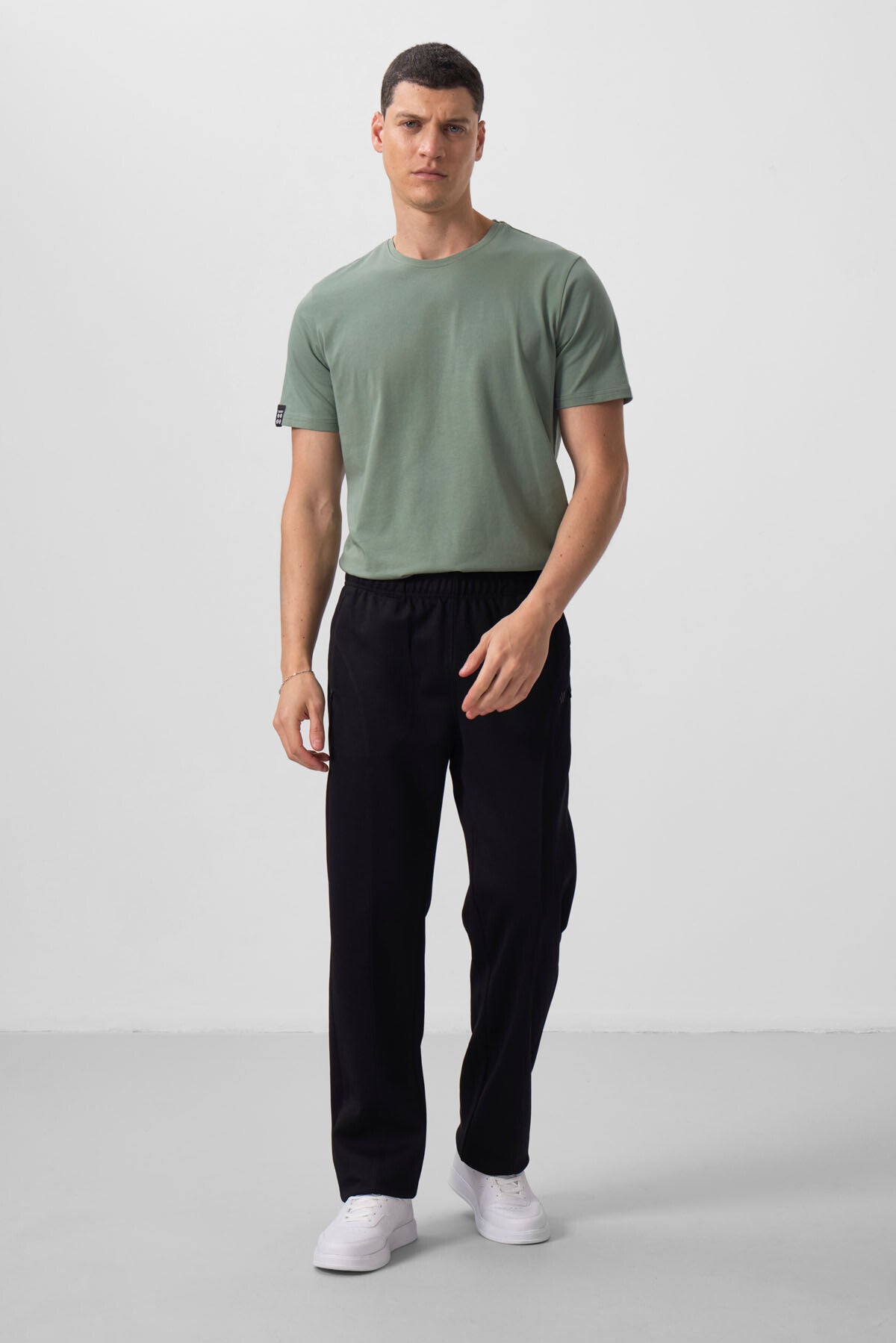 Black Textured Surface Standard Fit Palazzo Men's Trousers - 82171