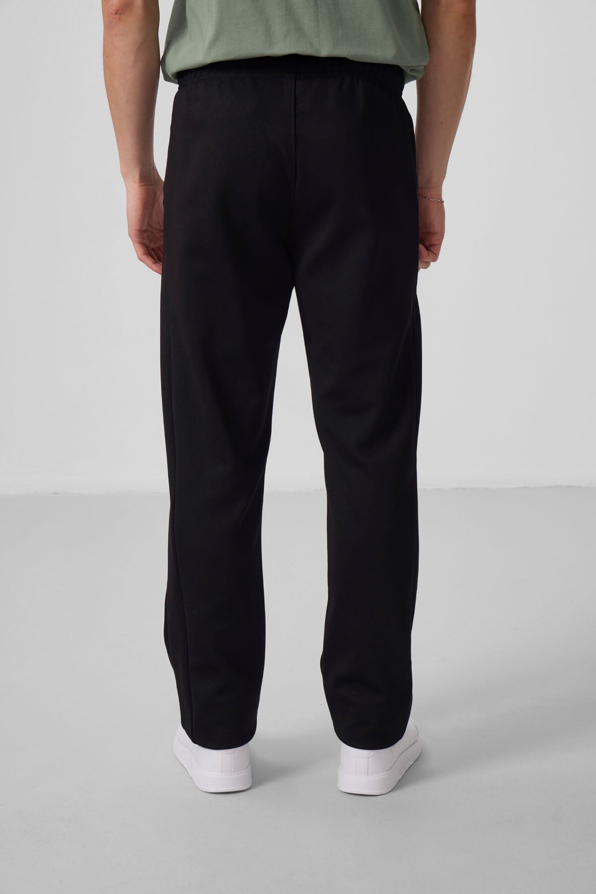 Black Textured Surface Standard Fit Palazzo Men's Trousers - 82171