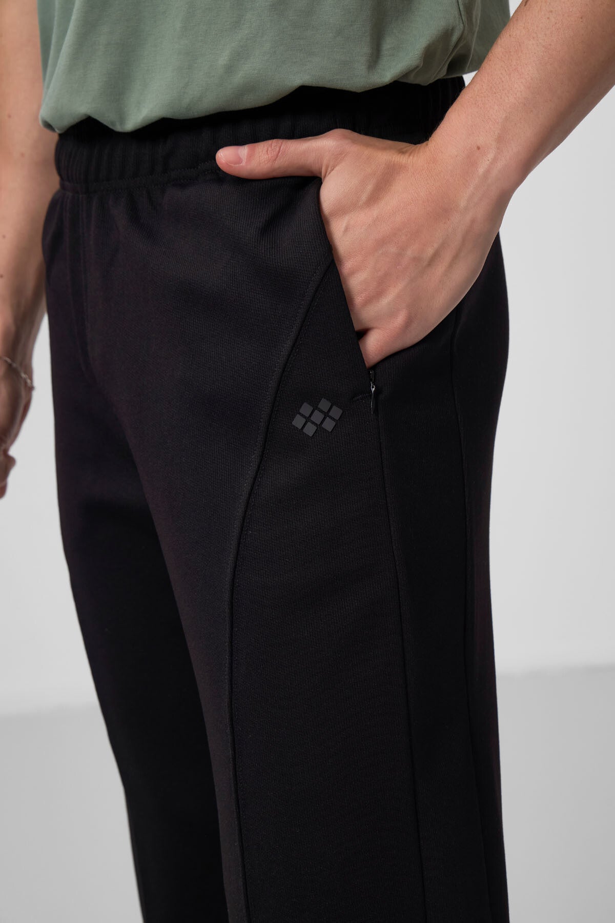 Black Textured Surface Standard Fit Palazzo Men's Trousers - 82171