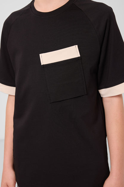 Oversized Pocket Detailed Boys T-Shirt - 11295