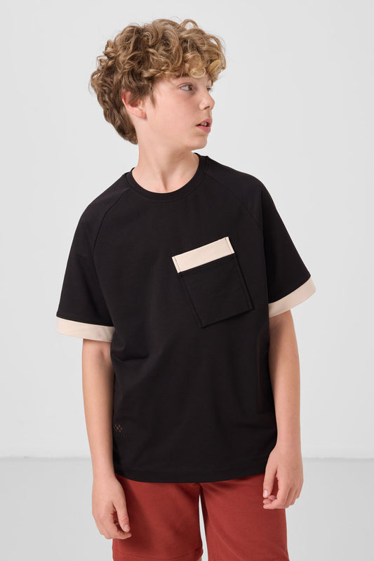 Oversized Pocket Detailed Boys T-Shirt - 11295
