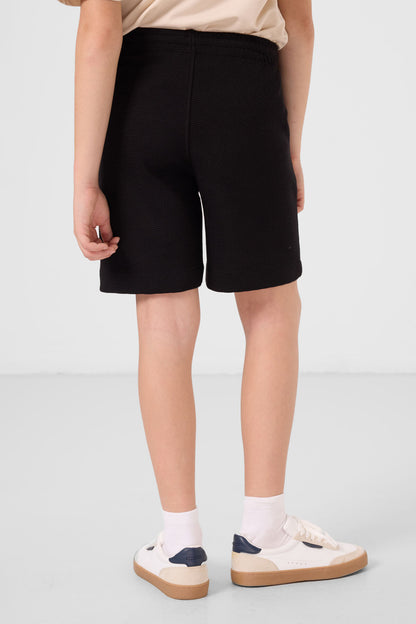 Black cotton soft cloth Standard Fit Basic shorts - 11289