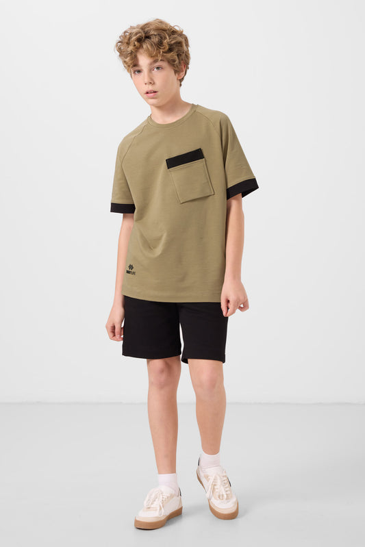 Black cotton soft cloth Standard Fit Basic boys shorts - 11293