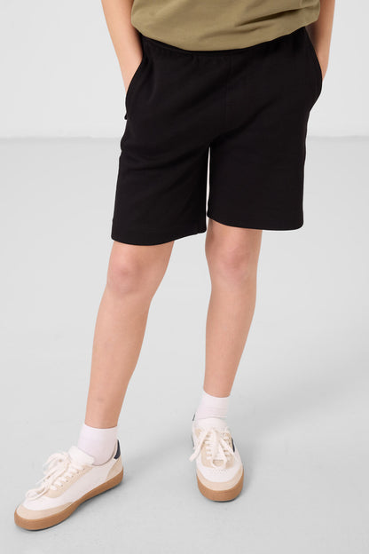 Black cotton soft cloth Standard Fit Basic shorts - 11293