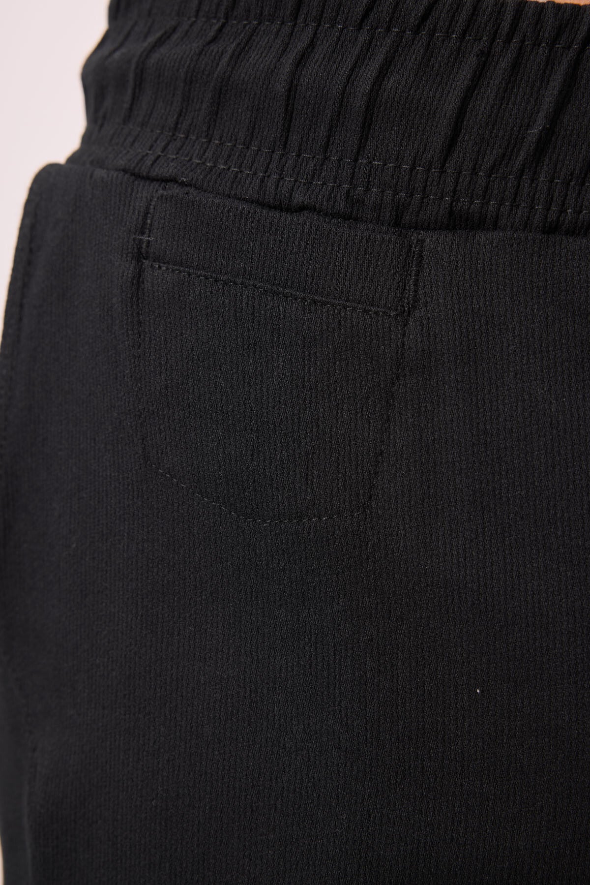 Black Standard Fit Weaving Lightweight and Flexible Chino Trousers - 82177