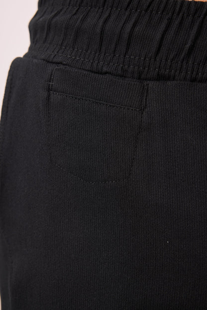 Black Standard Fit Weaving Lightweight and Flexible Chino Trousers - 82177