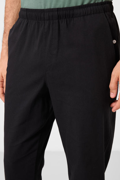 Black Standard Fit Weaving Lightweight and Flexible Chino Men's Trousers - 82178