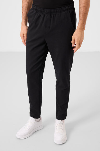 Black Standard Fit Weaving Lightweight and Flexible Chino Trousers - 82180