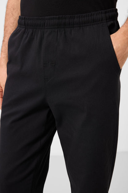 Black Standard Fit Weaving Lightweight and Flexible Chino Trousers - 82180