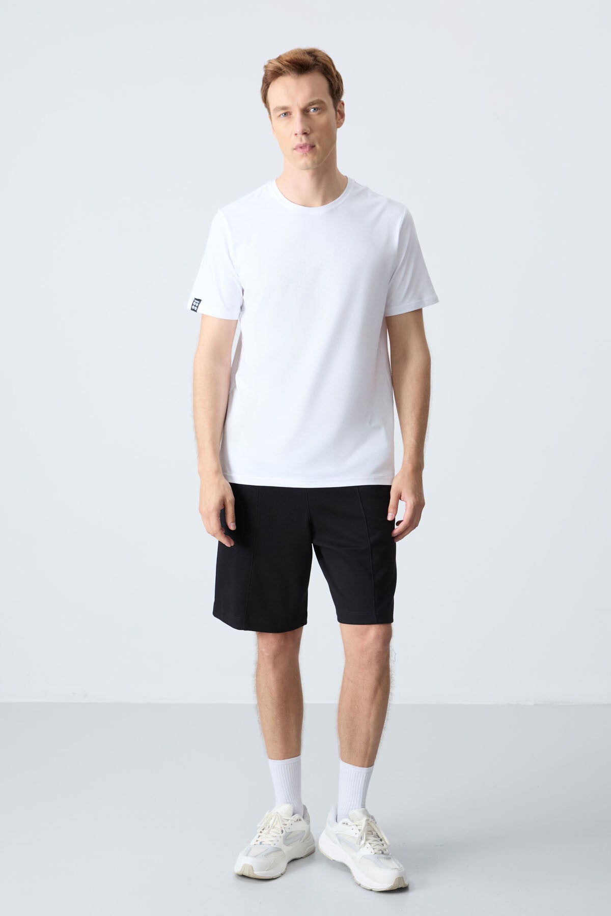 Black Cotton Thick Soft Textured Standard Fit Basic Men's Shorts - 81277