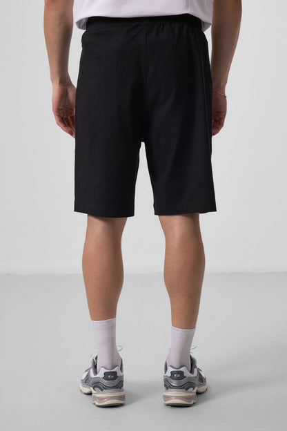 Black Standard Fit Woven Lightly Stretchable Chino Men's Shorts - 81290