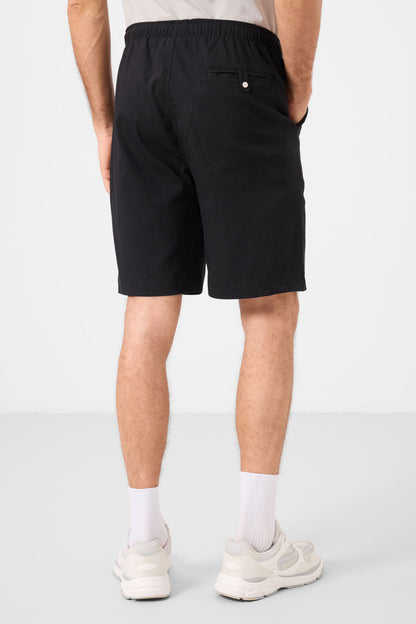 Black Standard Fit Weaving Lightweight Flexible Chino Shorts - 81291