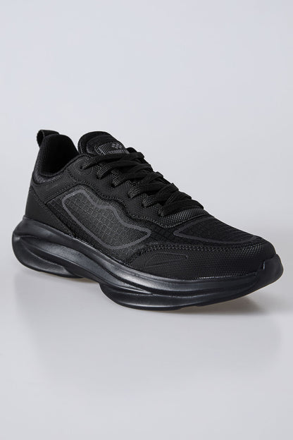 Black High-Top Laced Mesh Breathable Men's Sneakers -89128