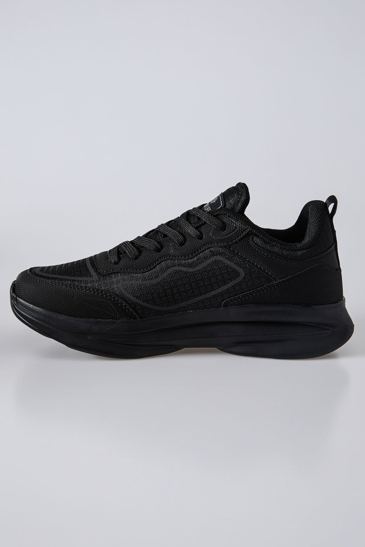 Black High-Top Laced Mesh Breathable Men's Sneakers -89128