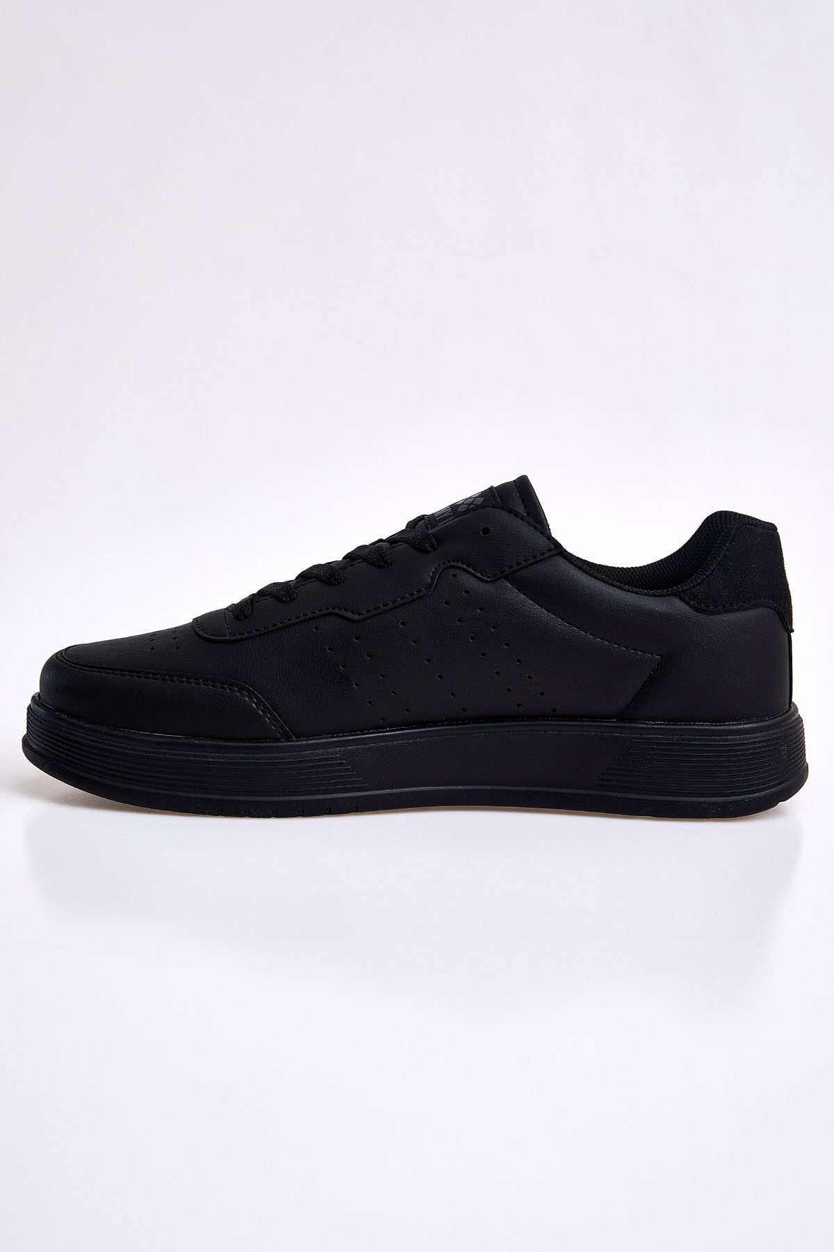 Black Laced High Sole PU Leather Men's Sports Shoes - 89132