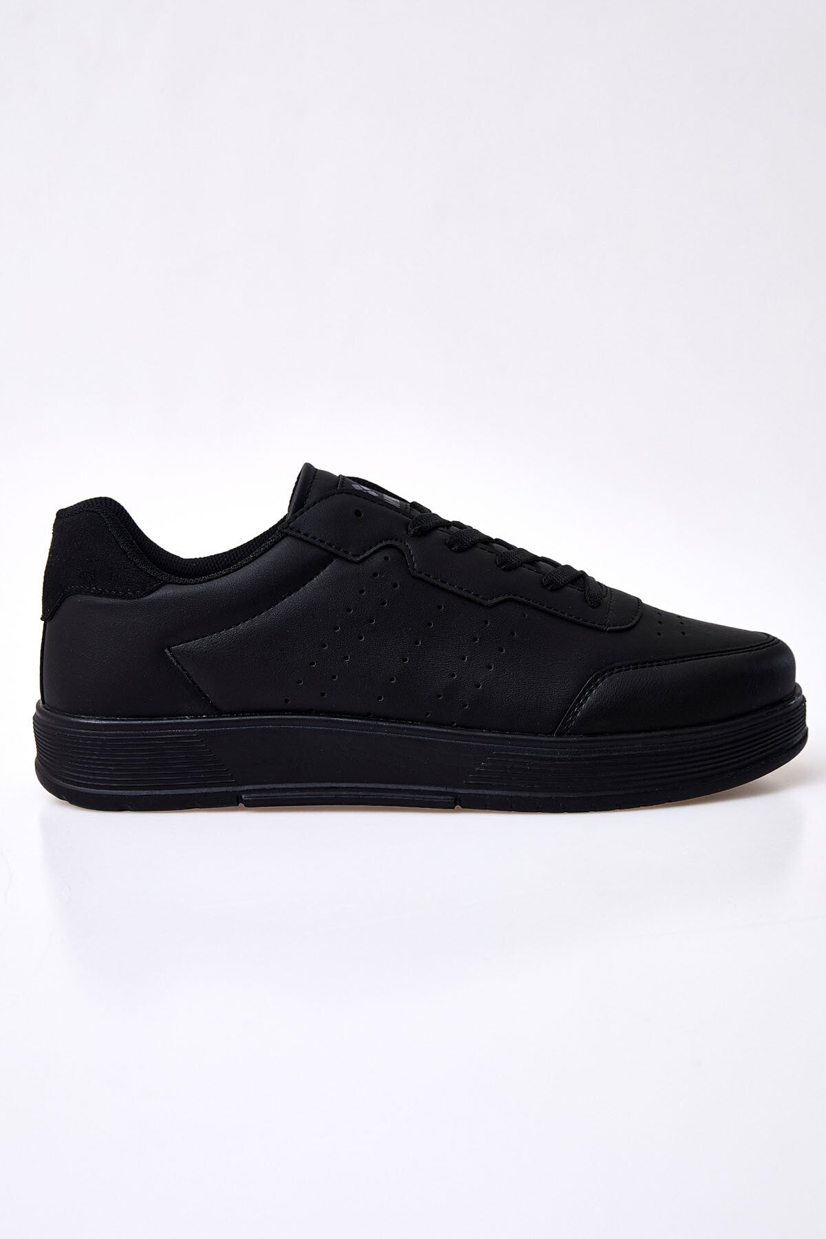 Black Laced High Sole PU Leather Men's Sports Shoes - 89132