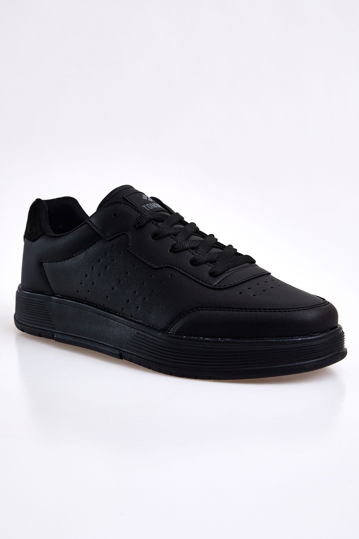 Black Laced High Sole PU Leather Men's Sports Shoes - 89132
