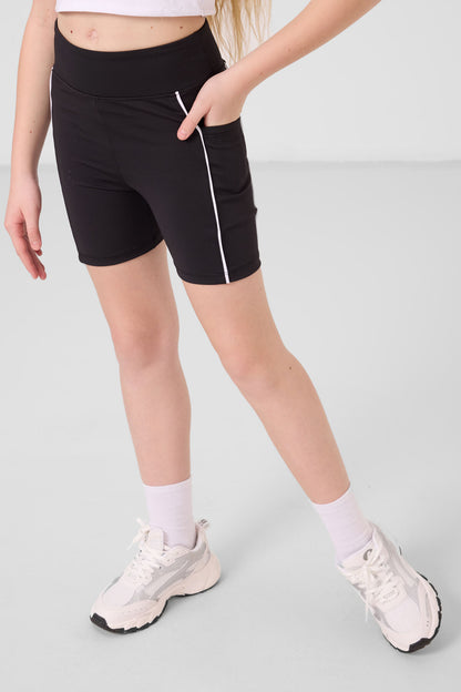 Black Flexible Standard Fit Basic Performance Tights- 75189