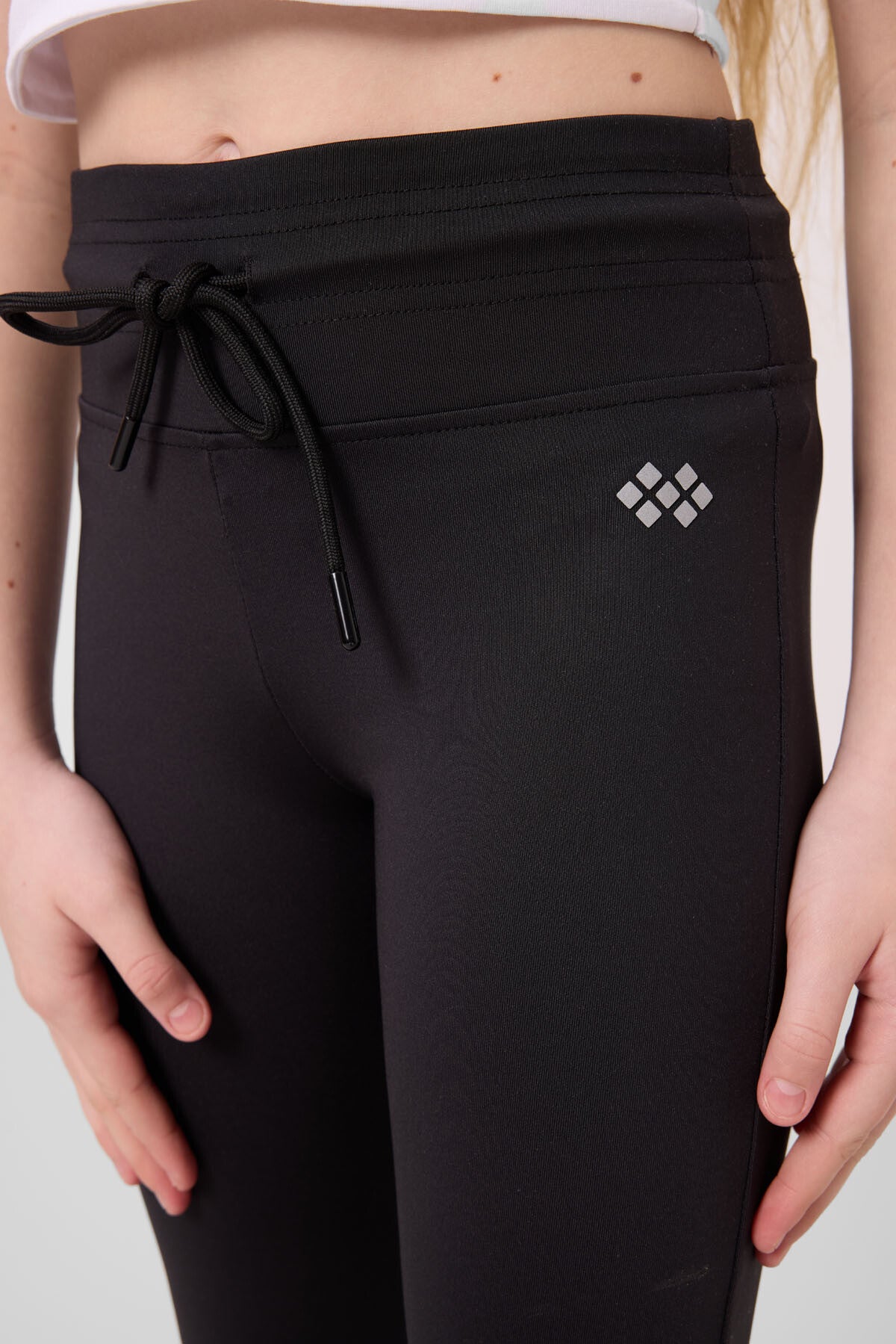 Black Flexible Standard Fit Basic Performance Girls Tights - 75193