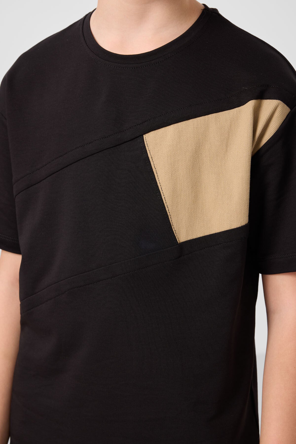 Black and dark beige cotton oversized fit woven lightweight stretchy chino Shorts set - 11275