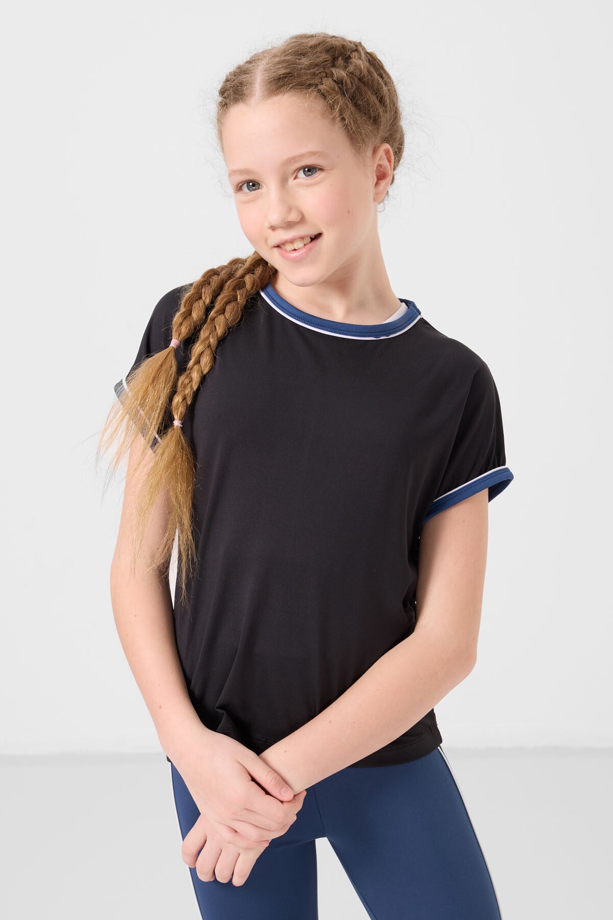 Black-parliament O collar side stripe Detailed Standard Fit Performance Tights Set for - 75191