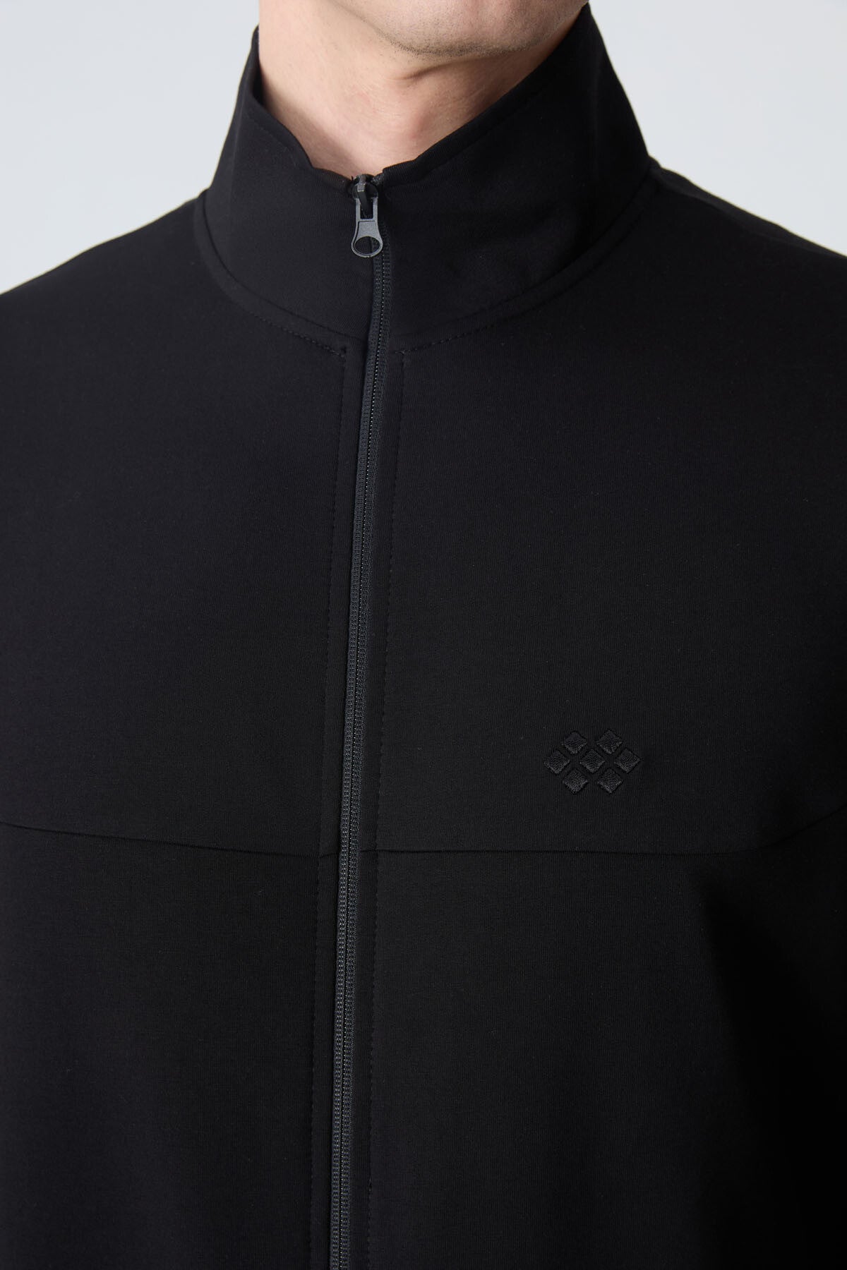 Black Cotton Thick Soft Textured Comfort Fit Basic Men's Tracksuit Set - 85260