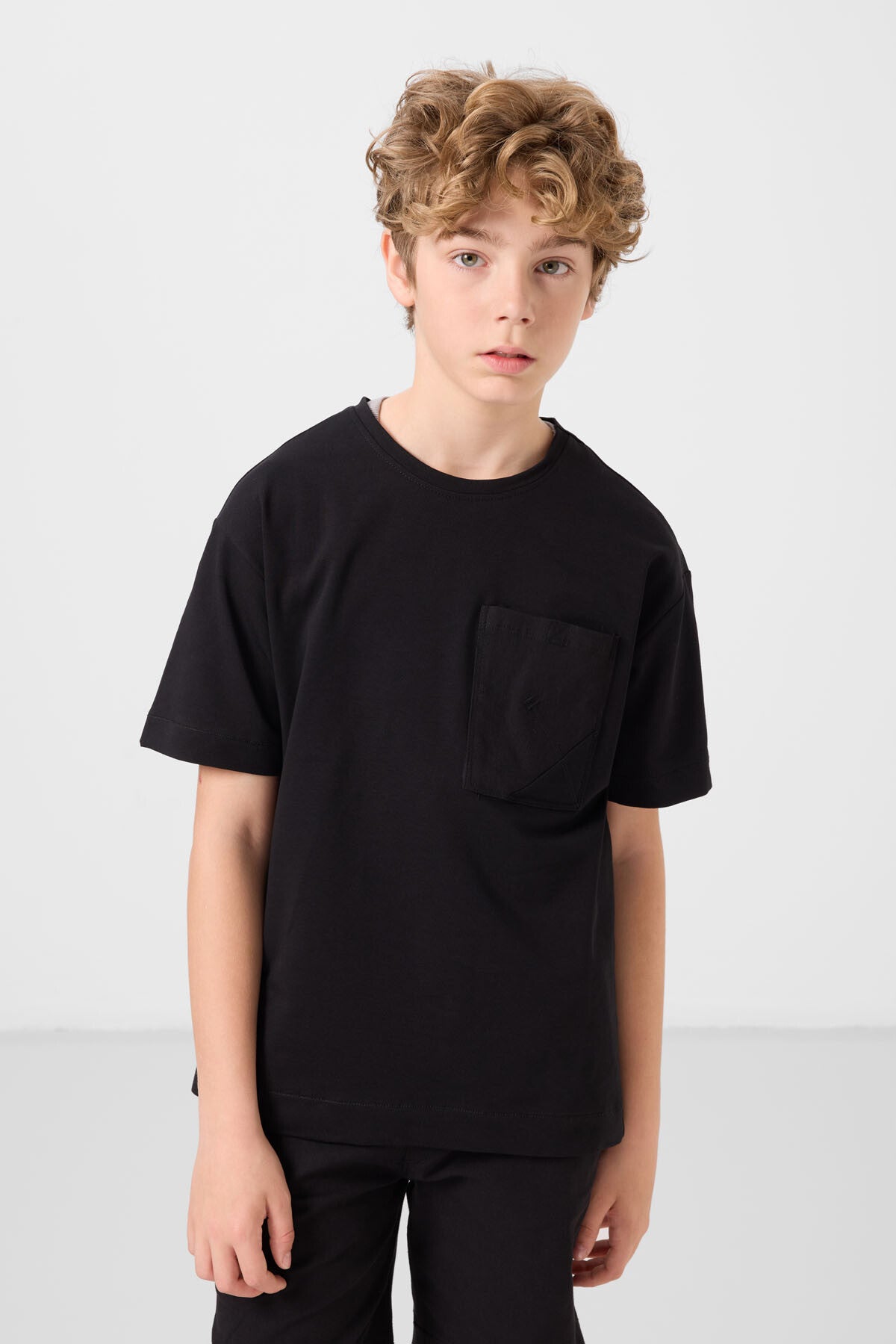 Black cotton oversized fit woven lightweight elastic Chino shorts set - 11278