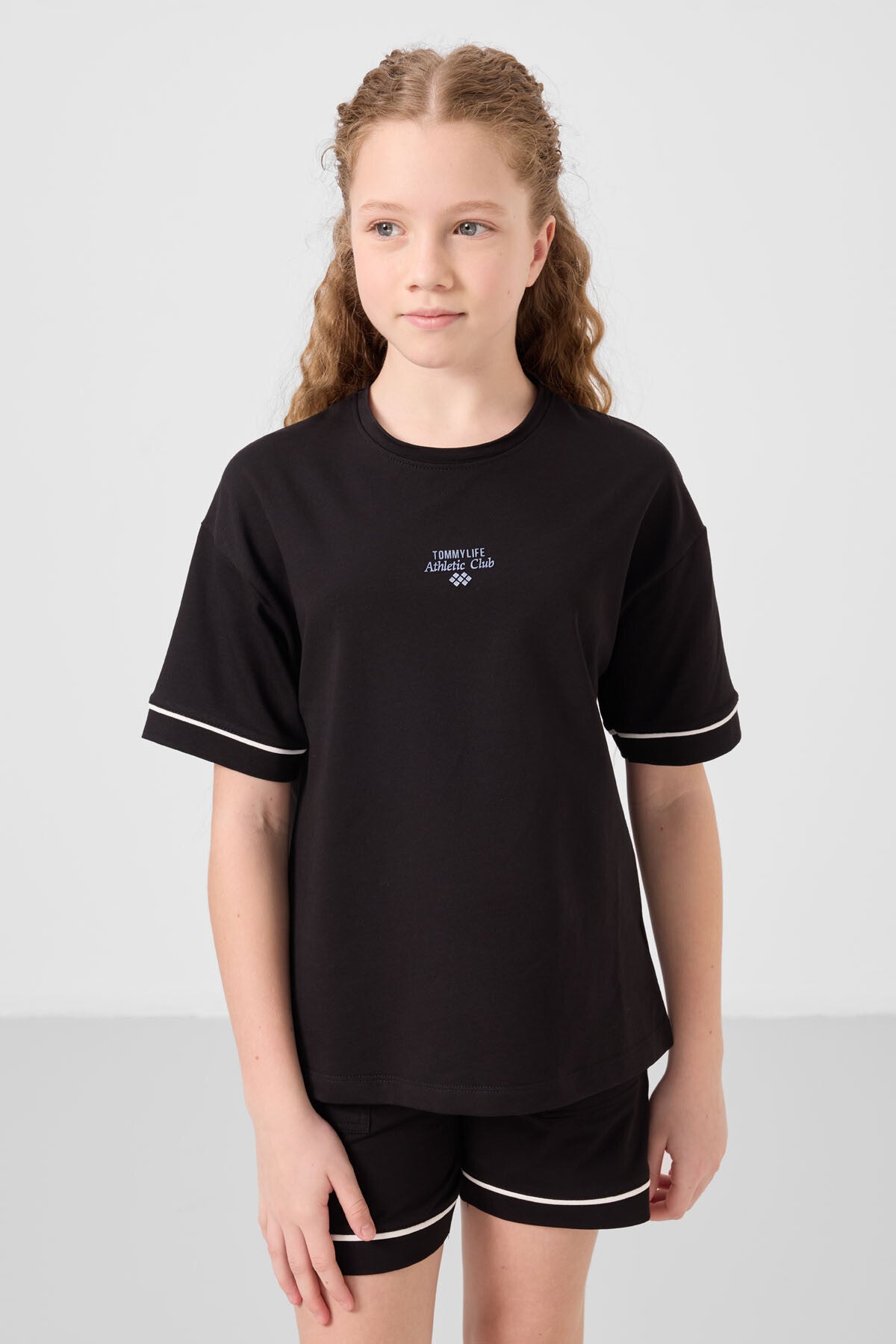 Black cotton soft cloth Standard Fit Basic Shorts Set - 75183