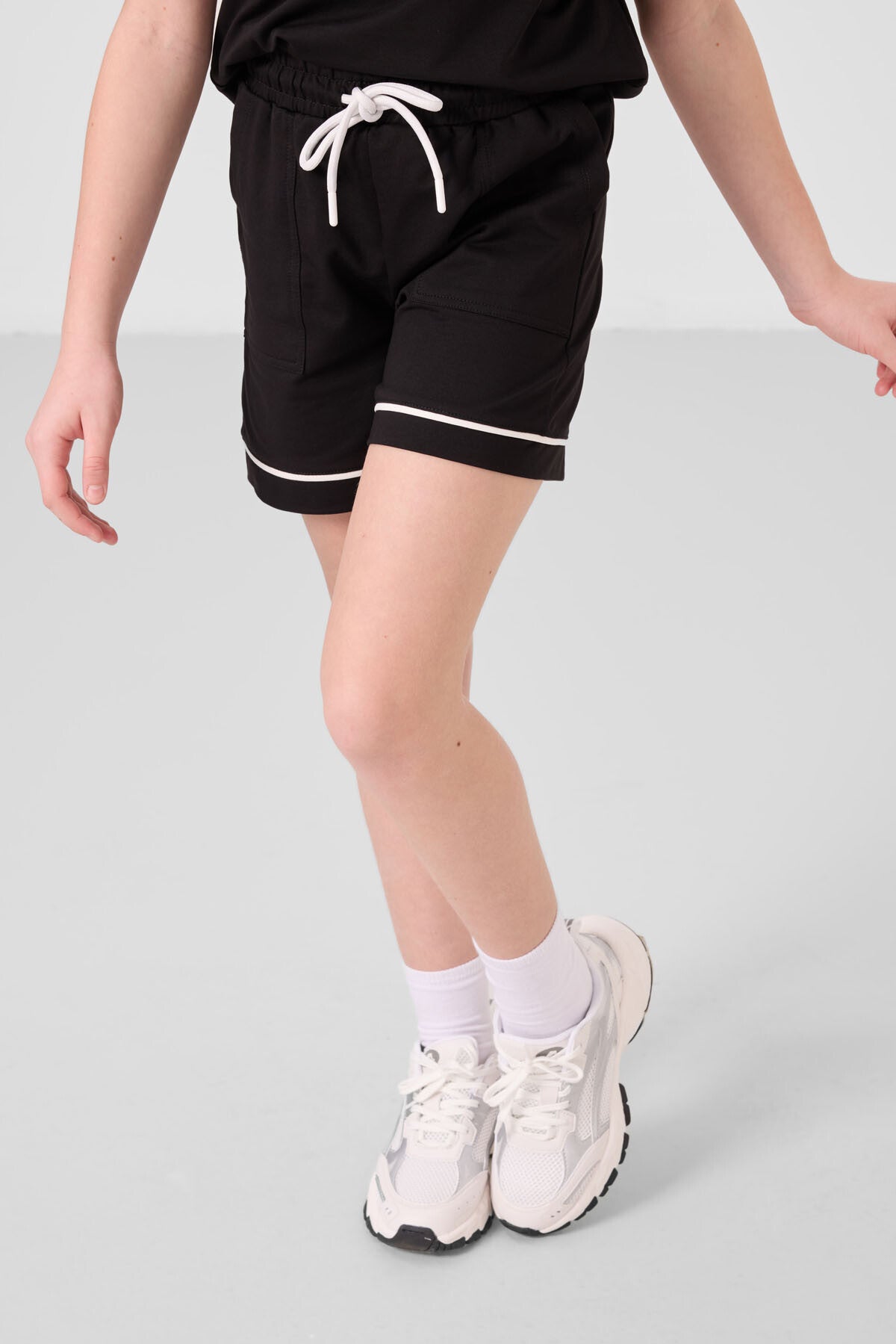 Black cotton soft cloth Standard Fit Basic Shorts Set - 75183
