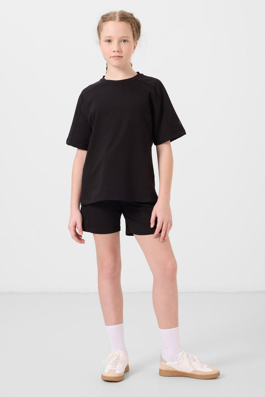 Black cotton soft Standard Fit Basic Girls Shorts Set - 75184