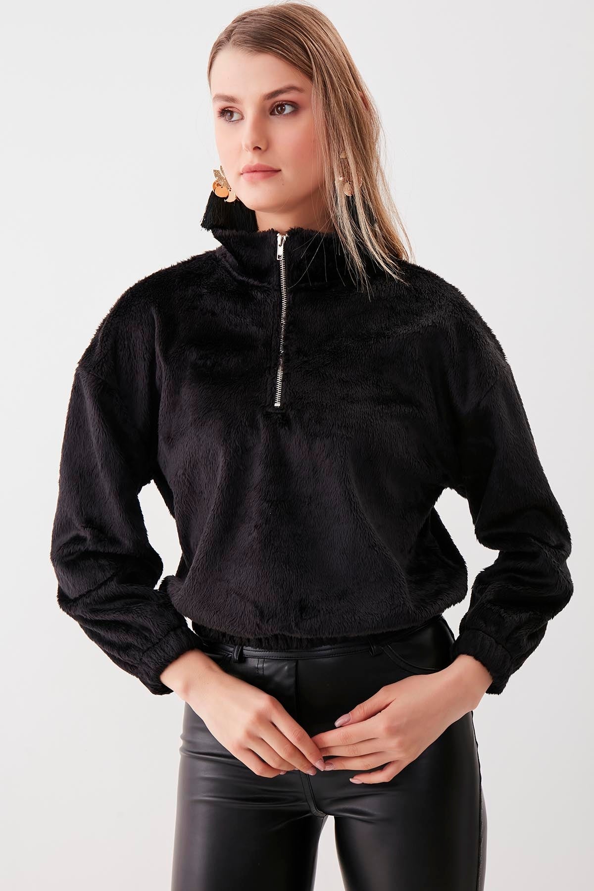 PELUSH SWEAT WITH ZIPPER