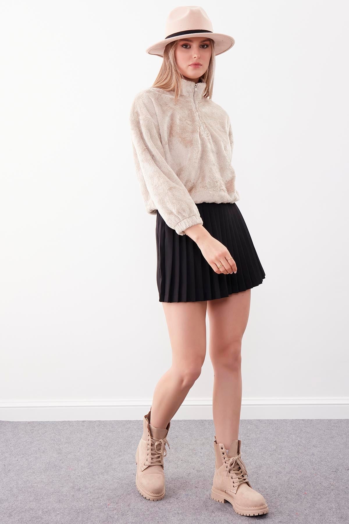 PELUSH SWEAT WITH ZIPPER