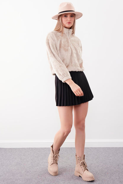 PELUSH SWEAT WITH ZIPPER