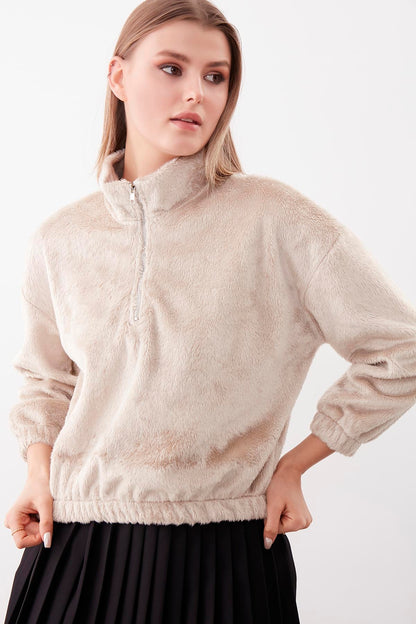 PELUSH SWEAT WITH ZIPPER