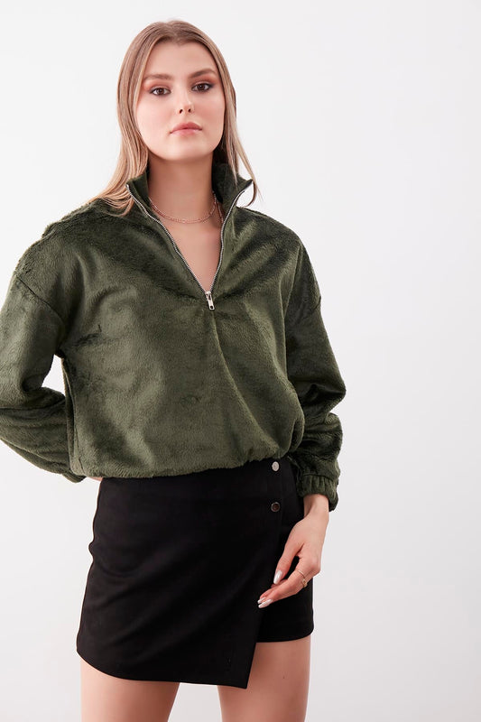 PELUSH SWEAT WITH ZIPPER